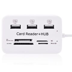 4 Slot Kart Okuyucu + 3 Port USB 2.0 Çoklayici