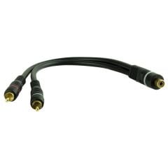 1 Di̇şi̇ 2 Erkek Rca Y Kablo 25 Cm SES Anfi̇ Bağlanti Kablosu