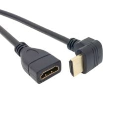 Hdmi Dişi Erkek Uzatma 90 Derece Dirsek Kablosu 1 Metre