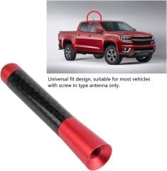 Uni̇versal Kırmızı Karbon Fi̇ber Oto Çubuk Radyo Anteni̇ 12 Cm