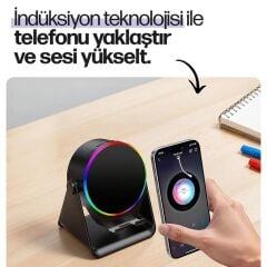 5'i 1 Arada Kablosuz Bluetooth Hoparlör 5W 2000 mAh RGB Siyah