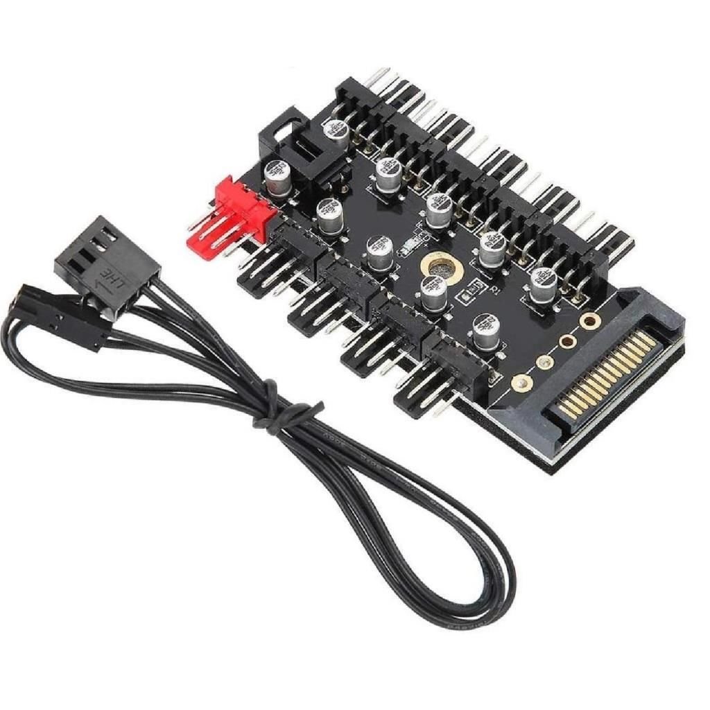 4988 10 Port Fan Power Sata Güç Switch Pwm Çoklayıcı.