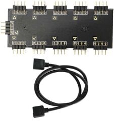 4848 RGB Led Fan Şerit Hub Splitter 10 Port 12V 4 Pin Kablo Çoklayıcı.