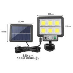 SOLAR PANELLİ HAREKET SENSÖRLÜ ÜÇ MODLU DUVAR LAMBASI