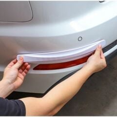 Araba Tampon Koruyucu Karbon Desenli  Beyaz Siyah