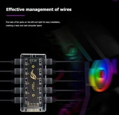 Argb Rgb Led 3 Pin 11 Port 5V Sata Power Güç Fan Çoklayıcır Şerit Hub Kablo Splitter