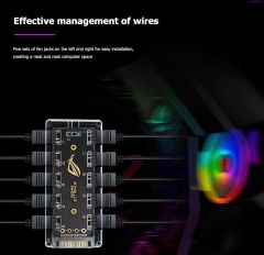 Argb Rgb Led 3 Pin 11 Port 5V Sata Power Güç Fan Çoklayıcır Şerit Hub Kablo Splitter