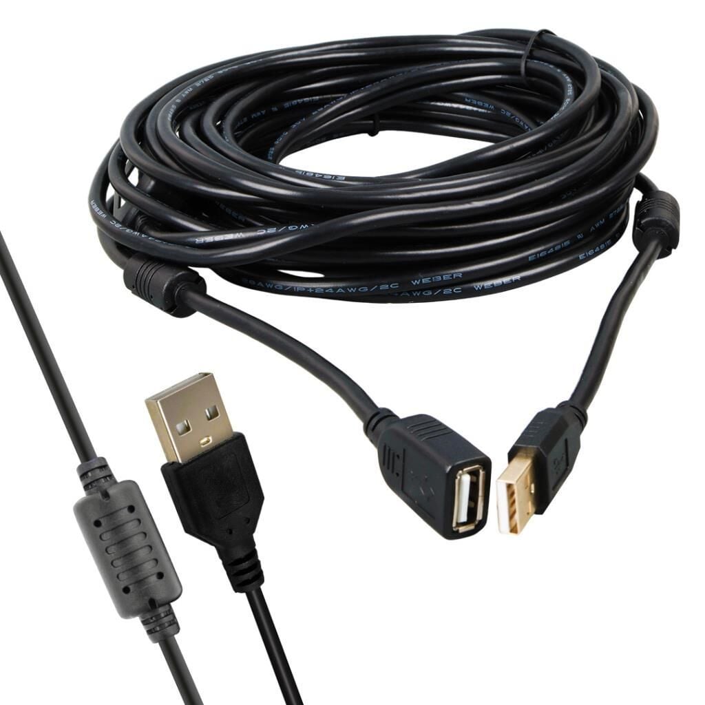 10 Metre USB-A 2.0 Dişi Erkek Uzatma Kablosu Siyah