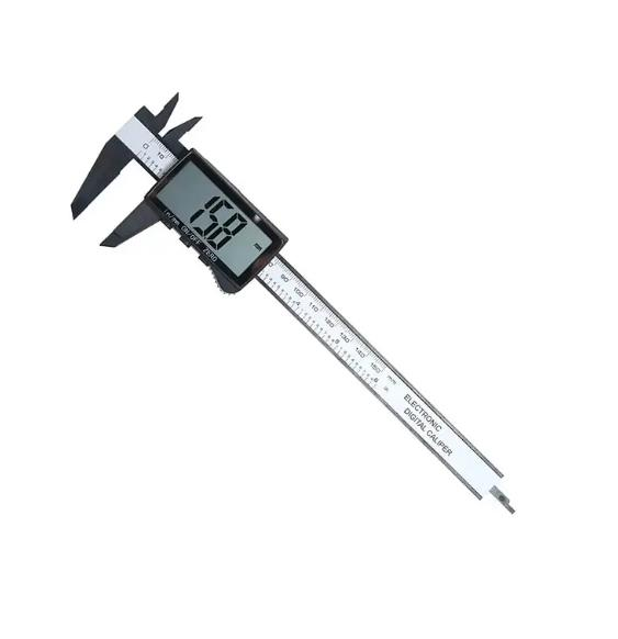 150mm Dijital Kumpas - 3 Düğmeli Geniş Ekran Kalınlık Ölçer - Kutulu + Yedek Pil
