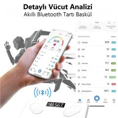 DİJİTAL BANYO BASKÜL KİLO TARTI BLUETOOTH UYGULAMA DESTEKLİ TERAZİ