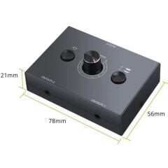 6077 Ses Kulaklık Hoparlör 2 Port Aux Switch Çoklayıcı Çevirici 3.5mm Stereo Audio Seçici.