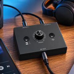 6077 Ses Kulaklık Hoparlör 2 Port Aux Switch Çoklayıcı Çevirici 3.5mm Stereo Audio Seçici.