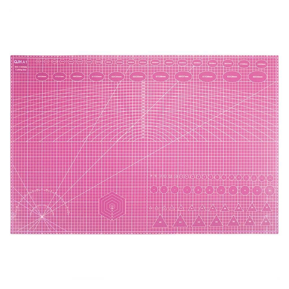 A1 Kesme Matı Patchwork - Cutting Mat - Kesim Altlığı - Kesim Tablası - 90x60cm - Pembe