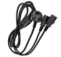 Çi̇ft Güç Çikişli 1.8 Metre Pc Power Kablosu (UK Soket)
