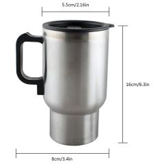 Paslanmaz Çelik 12 Volt Araç İçi Isıtıcı Termos KLC A-103