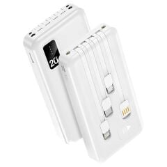 POWERWAY TX209 20.000MAH KABLOLU DİJİTAL GÖSTERGELİ FENERLİ POWERBANK DAHİLİ TELEFON STAND (MİCRO - TYPE C - LİGHTNİNG)