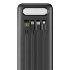 POWERWAY TX60 SİYAH 60000 MAH ÇOKLU ÇIKIŞ DİJİTAL GÖSTERGELİ EKSTRA KABLOLU POWERBANK