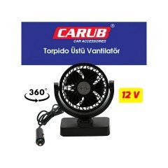 Carub Oto Vantilatör Torpido Üstü Çift Kademeli Ayarlı 12 Volt