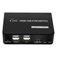 PM-11789 4K HDMI USB KVM Switch 2x1