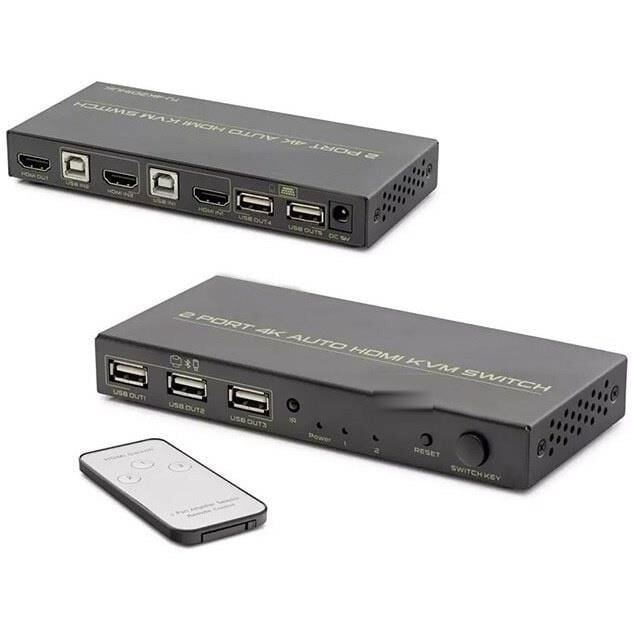 PM-14742 2 Port HDMI KVM Switch Ultra HD 4K Kasa Çoklu Bilgisayar Kontrol Cihazı