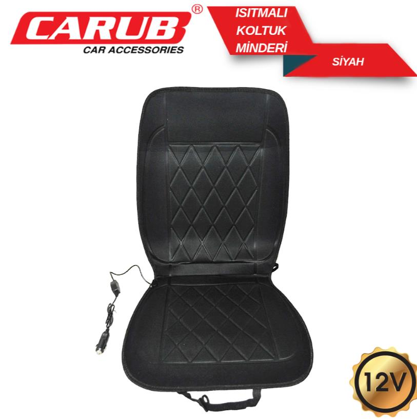 CARUB Koltuk Minderi Isıtmalı Siyah 12V