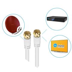 15 M RG6-U6 F Konnektörlü Hazır Uydu Anten Kablosu