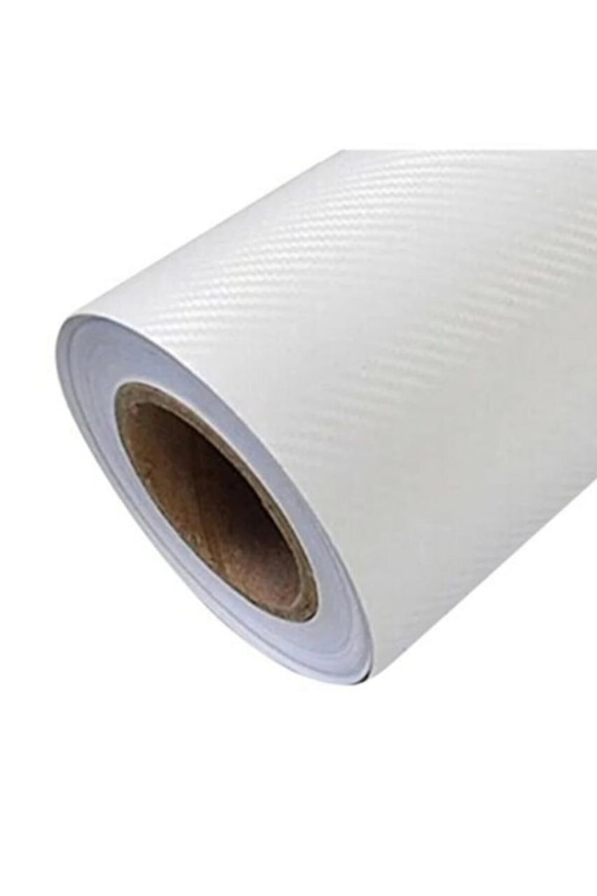 Beyaz Karbon Folyo 3d Hava Kanallı Kaplama Folyosu 152 Cm