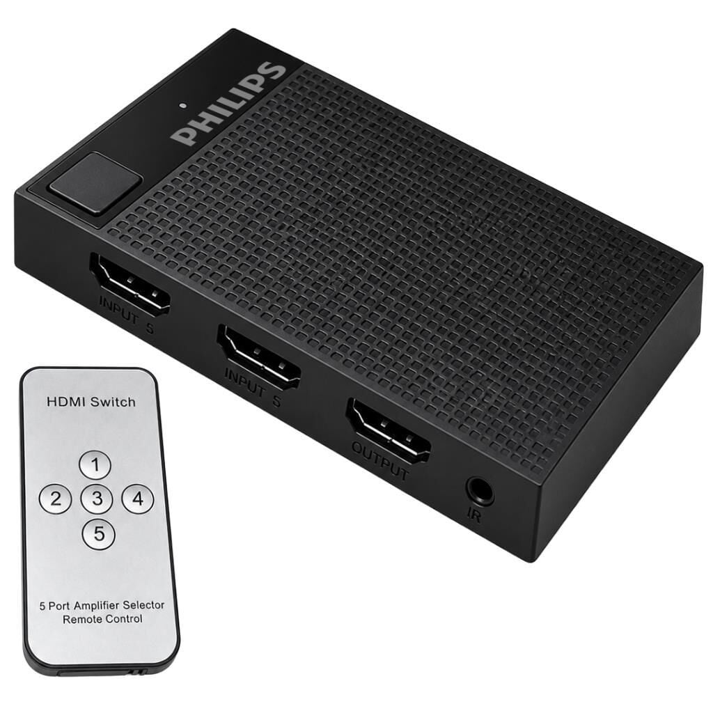 Philips SWV9023D/93 5 Giriş 1 Çıkış 4K HDMI Switch (Seçici)