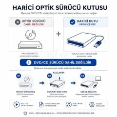4368 USB 3.0 Harici DVD RW Caddy Kutu | 12.7mm Uyumlu | Siyah