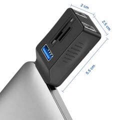 6080 Usb 3.0 Hub 5 Port Çoklayıcı SD TF Micro SD MMC Kart Okuyucu Splitter Çevirici
