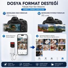 Type-C Lightning Kart Okuyucu Micro SD TF Hafıza Kart Adaptörü Çevirici Çoklayıcı Sdhc