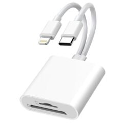 Type-C Lightning Kart Okuyucu Micro SD TF Hafıza Kart Adaptörü Çevirici Çoklayıcı Sdhc