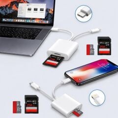 Type-C Lightning Kart Okuyucu Micro SD TF Hafıza Kart Adaptörü Çevirici Çoklayıcı Sdhc