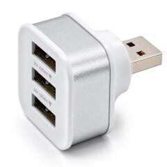 6075 Usb Hub 3 Port Çoklayıcı Adaptör Bilgisayar Laptop Araç Şarj Çoklu Çoğaltıcı
