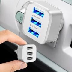 6075 Usb Hub 3 Port Çoklayıcı Adaptör Bilgisayar Laptop Araç Şarj Çoklu Çoğaltıcı