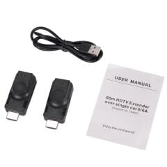 Hdmi Extender 60 Metre Cat5e Cat6 Ethernet Kablo Uzatma Uzatıcı Aparatı Adaptör
