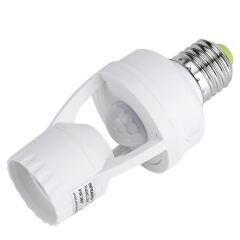 360 Pir Hareket Sensörlü E27 Lamba Duy Adaptörü Zaman Ayarli Ac 100v-240v 60w Max
