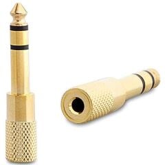 6.3 MM Stereo Erkek/3.5 MM Stereo Dişi Metal Gold Jack Fiş Çevirici Yükseltici