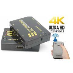 Hdmi Switch 3 Port Çoklayıcı Kumandalı 4K Ultra Hd Destekli