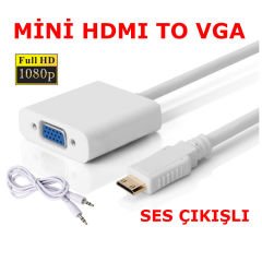 MİNİ HDMI TO VGA SES GÖRÜNTÜ HD 1080P KALİTELİ 4307