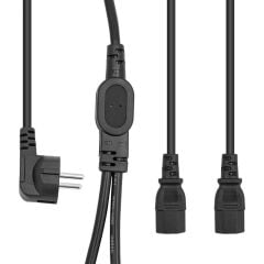 Çift Güç Çıkışlı 1.8 Metre PC Power Kablosu Dişi IEC C13 AC220V Tek Priz