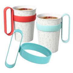 Ergonomik Kulplu Plastik ve Karton Bardak Tutucu Aparat (5 Adet)