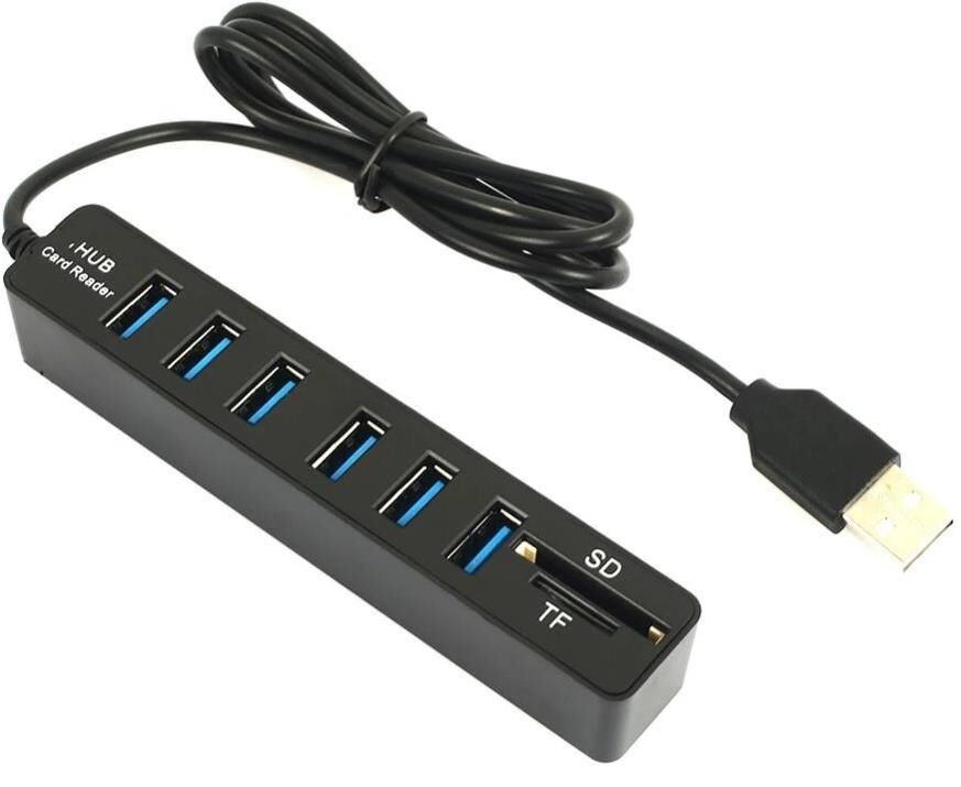 4691 Usb Hub 6 Port MicroSD Tf Sd Kart Okuyucu Çoklayıcı