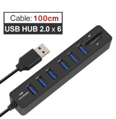 4691 Usb Hub 6 Port MicroSD Tf Sd Kart Okuyucu Çoklayıcı