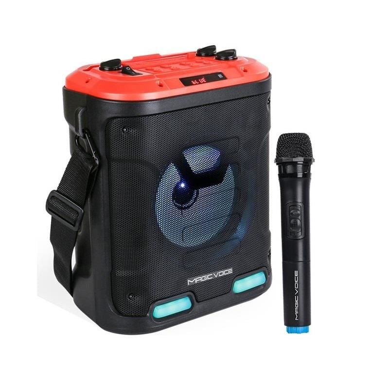 EL MİKROFONU+USB+SD+BT 30 WATT IŞIKLI TAŞINABİLİR ŞARJLI SEYYAR ANFİ