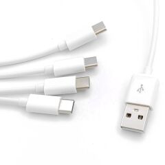 4768 4 in 1 USB Tip-C Şarj Kablosu Çoklayıcı 1 Metre