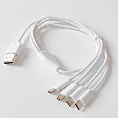 4768 4 in 1 USB Tip-C Şarj Kablosu Çoklayıcı 1 Metre