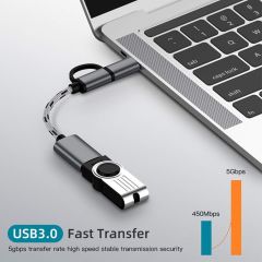 Usb 3.0 Otg To Type C Micro Usb Data Şarj Çevirici Dönüştürücü Adaptör