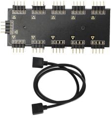 4848 RGB Led Fan Şerit Hub Splitter 10 Port 12V 4 Pin Kablo Çoklayıcı.