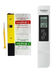 Dijital Ph Ölçer + Tds Ec Metre Termometreli Su Kalite ve Iletkenlik Ölçüm Cihazı